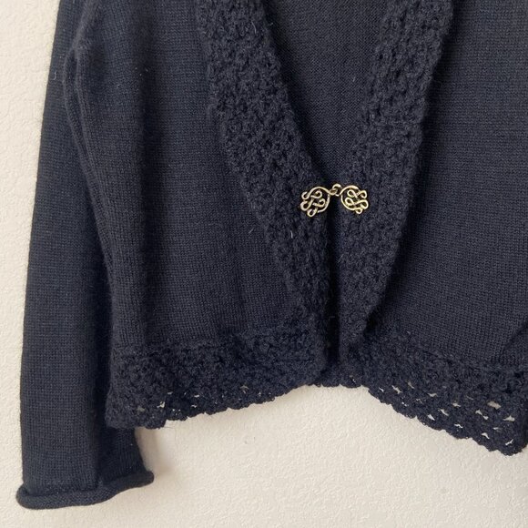 Peruvian Link 100% Alpaca Semi-Cropped Cardigan Sweater - Picture 4 of 8